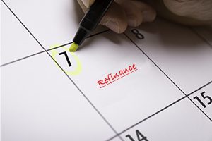 Refinance is written on a calendar
