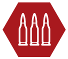 Icon of three self-guiding bullets