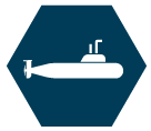 Icon of a submarine being stopped by slime