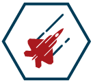 Icon of a military plane shooting lasers